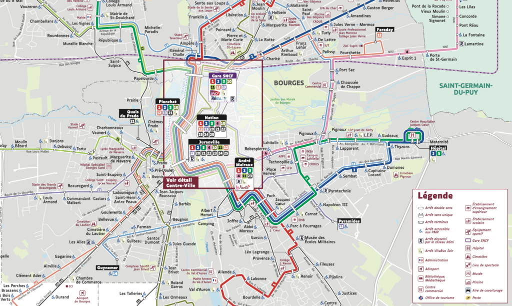 extrait plan bus accessible PMR Bourges 