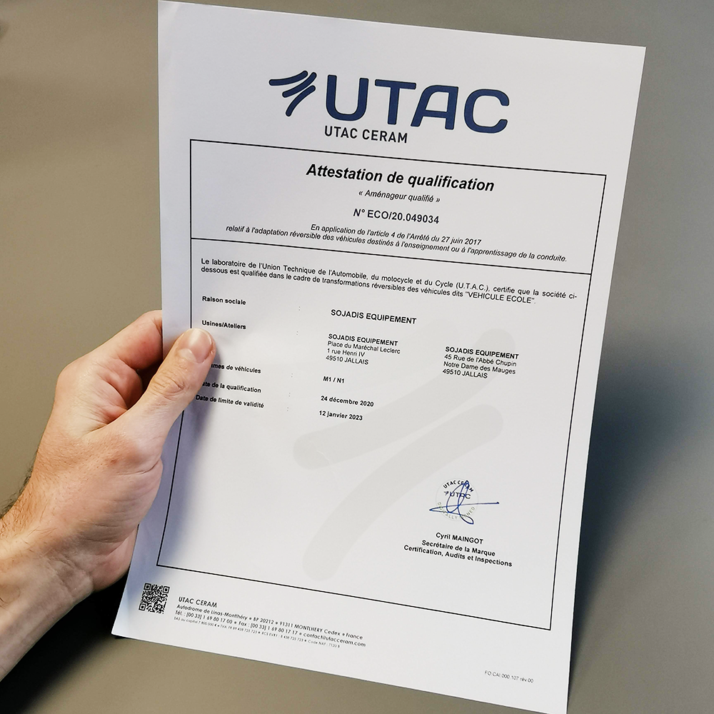 Certification de l'UTAC