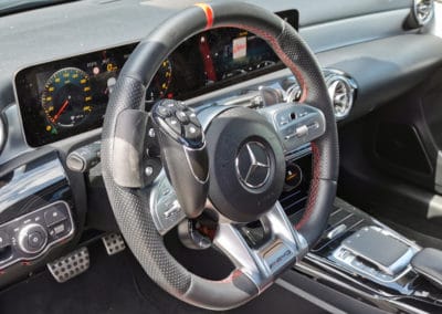 Aménagement d’une boule au volant sur Mercedes Classe A AMG